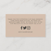 Rose Gold Glitzer Schwarz Rosa Moderne danke pink Visitenkarte (Rückseite)