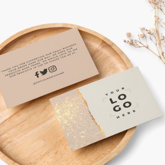 Rose Gold Glitzer Schwarz Rosa Moderne danke pink Visitenkarte