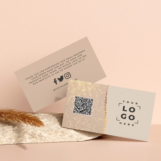 Rose Gold Glitzer Schwarz Rosa Moderne danke pink Visitenkarte