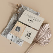 Rose Gold Glitzer Schwarz Rosa Moderne Danke QR Visitenkarte