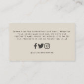 Rose Gold Glitzer Schwarz Rosa Moderne Danke QR Visitenkarte (Rückseite)