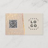 Rose Gold Glitzer Schwarz Rosa Moderne Danke QR Visitenkarte (Vorderseite)