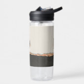 Rose Gold Glitzer Schwarz Rosa moderne Monogramm Trinkflasche (Links)