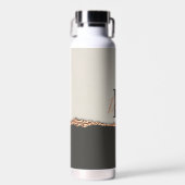 Rose Gold Glitzer Schwarz Rosa moderne Monogramm Trinkflasche (Vorne)