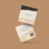 Rose Gold Glitzer Schwarz Rosa moderne QR CODE Quadratische Visitenkarte