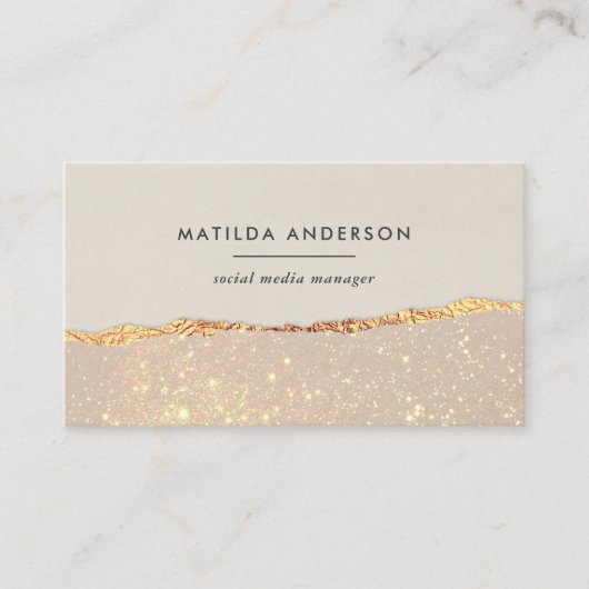 Rose Gold Glitzer Schwarz Rosa moderne QR CODE Visitenkarte (Vorderseite)