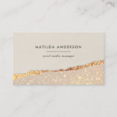 Rose Gold Glitzer Schwarz Rosa moderne viereckige  Visitenkarte (Vorderseite)