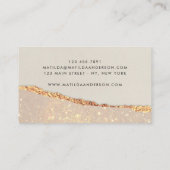 Rose Gold Glitzer Schwarz Rosa moderne viereckige Visitenkarte (Rückseite)