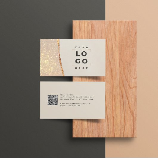 Rose Gold Glitzer Schwarz Rosa moderne viereckige  Visitenkarte