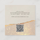 Rose Gold Glitzer schwarz rosa QR-Code Quadratische Visitenkarte (Rückseite)