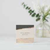 Rose Gold Glitzer schwarz rosa QR-Code Quadratische Visitenkarte (Stehend Vorderseite)