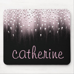 Rose Gold Glitzer Schwarze Imitate Foil Glitterie Mousepad