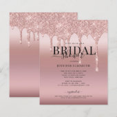 Rose Gold Glitzer Script Brautparty (Vorne/Hinten)
