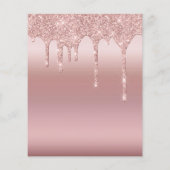Rose Gold Glitzer Script Brautparty (Rückseite)