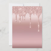 Rose Gold Glitzer Script Bridal Einladung (Rückseite)