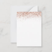 Rose Gold Glitzer Script Hochzeit RSVP Enclosure C Mitteilungskarte (Rückseite)