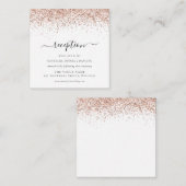 Rose Gold Glitzer Script Hochzeitsdetails Begleitkarte (Vorne/Hinten)