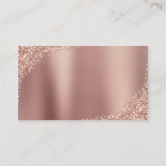 Rose Gold Glitzer Script Hochzeitswebsite Begleitkarte (Rückseite)