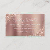 Rose Gold Glitzer Script Hochzeitswebsite Begleitkarte (Vorderseite)