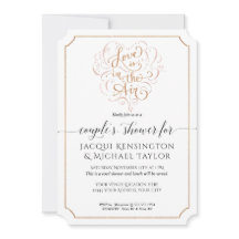 Rose Gold Glitzer Script Liebe in Air Couple Showe