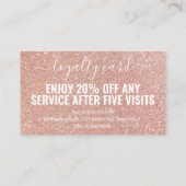 Rose Gold Glitzer Script Makeup Treuekarte (Rückseite)