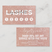 Rose Gold Glitzer Script Makeup Treuekarte (Vorne/Hinten)