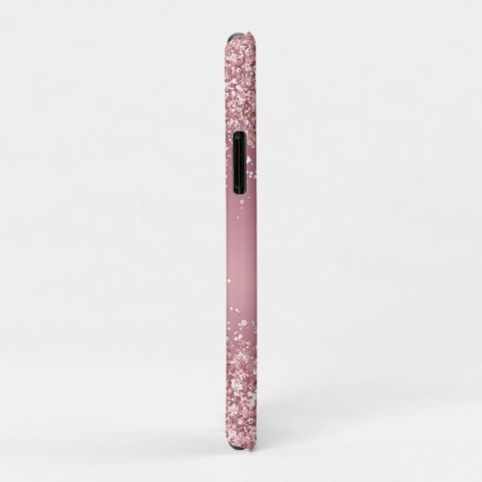 Rose Gold Glitzer Script Monogram Case-Mate iPhone Hülle (Hinten/Rechts)