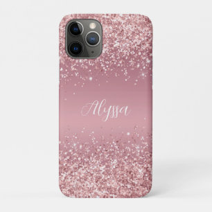 Rose Gold Glitzer Script Monogram Case-Mate iPhone Hülle