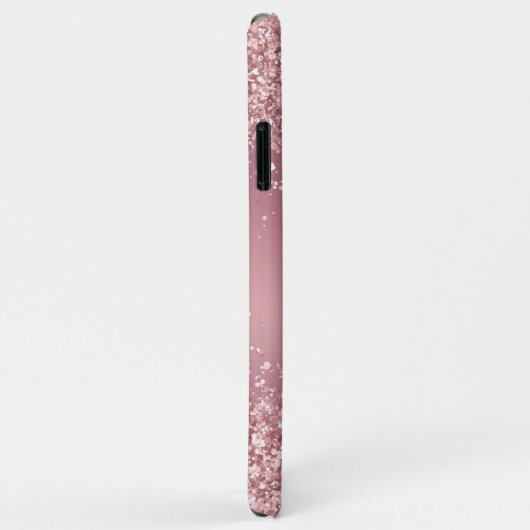 Rose Gold Glitzer Script Monogram Case-Mate iPhone Hülle (Hinten/Rechts)