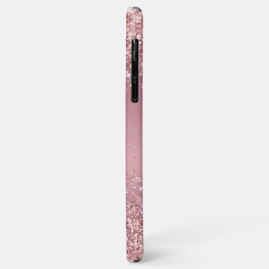 Rose Gold Glitzer Script Monogram Case-Mate iPhone Hülle (Hinten/Links)