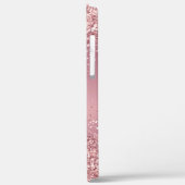 Rose Gold Glitzer Script Monogram Case-Mate iPhone Hülle (Rückseite / Links)