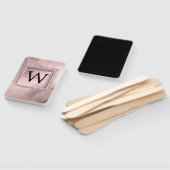 Rose Gold Glitzer Script Monogram Fächer (Non-assembled)