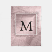 Rose Gold Glitzer Script Monogram Fleecedecke (Vorderseite)