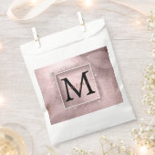 Rose Gold Glitzer Script Monogram Geschenktütchen (Ausgeschnitten)