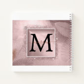 Rose Gold Glitzer Script Monogram Notizblock (Rückseite)