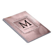 Rose Gold Glitzer Script Monogram Notizblock (Rechte Seite)