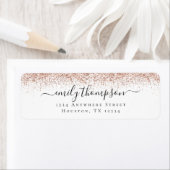 Rose Gold Glitzer Script Rückgabeadresse (Insitu)