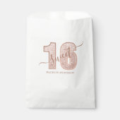 Rose Gold Glitzer Script Sweet 16 Geburtstag Geschenktütchen (Vorderseite)