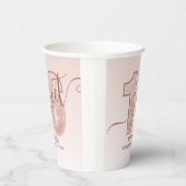 Rose Gold Glitzer Script Sweet 16 Geburtstag Pappbecher (Rechts)