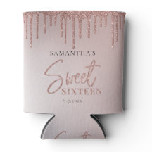 Rose Gold Glitzer Script Sweet 16 Geburtstagsparty