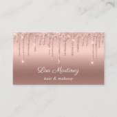 Rose Gold Glitzer Script Visitenkarte (Vorderseite)