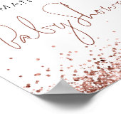 Rose Gold Glitzer Script Willkommen bei Baby Showe Poster (Ecke)