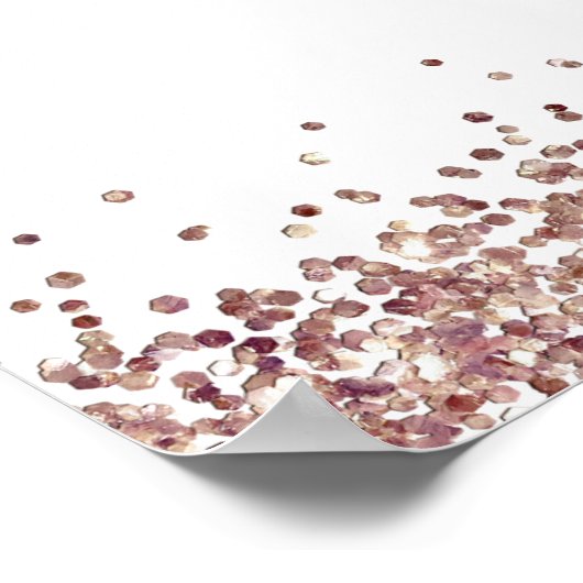 Rose Gold Glitzer Script Willkommenssymbol Poster (Ecke)