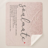 Rose Gold Glitzer Seelenverwandte Definition Liebe Sherpadecke (Vorderseite)