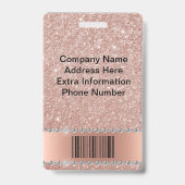 Rose Gold Glitzer sehen Bling Diamond Business Ausweis (Rückseite)