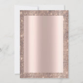 Rose Gold Glitzer Sequins Frame Dress Quinceañera Einladung (Rückseite)
