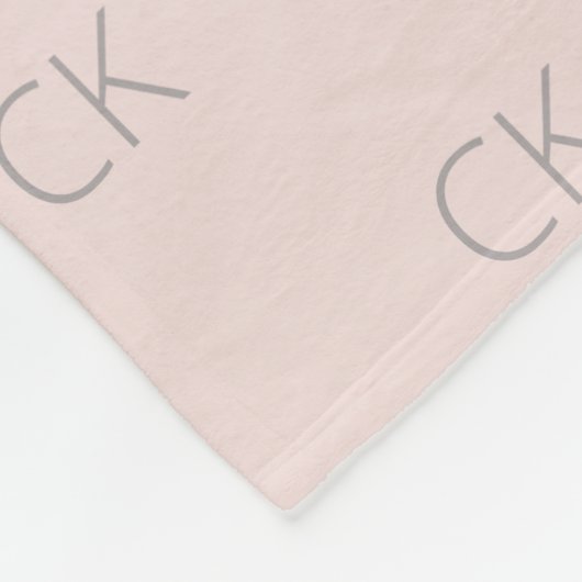 Rose Gold Glitzer silber rosa Monogramm Fleecedecke (Ecke)