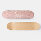 Rose Gold Glitzer Skateboard Individuelle Name Let (Horizontal)