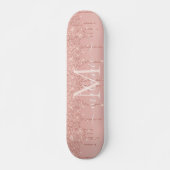 Rose Gold Glitzer Skateboard Individuelle Name Let (Vorne)