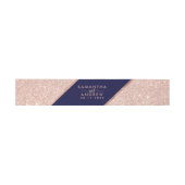 Rose Gold Glitzer Skript navy Blue Skript Hochzeit Einladungsbanderole (Flach)